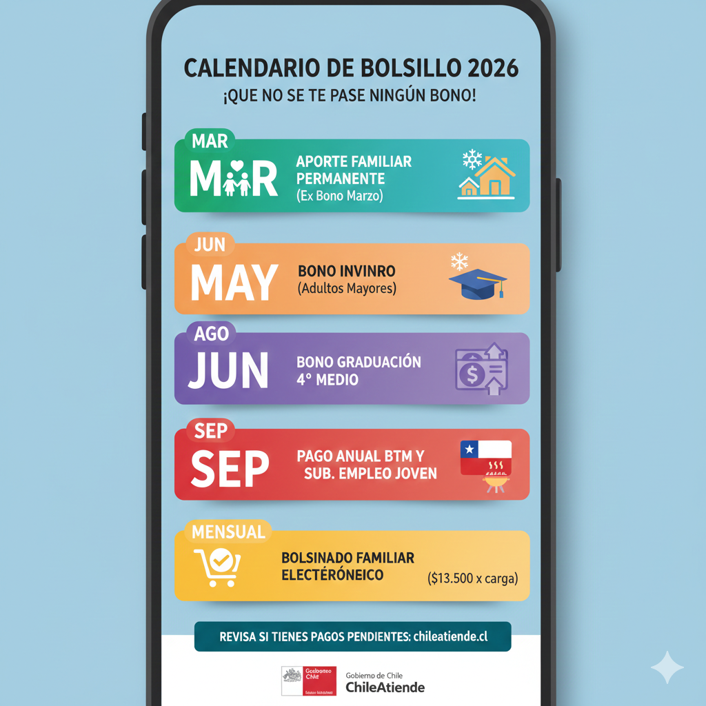 Calendario de Bonos 2026: Estos son los beneficios que puedes cobrar este año
